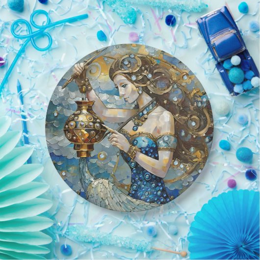 Zodiac - Aquarius Der Wasserträger Pappteller (Party)