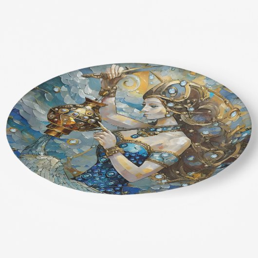 Zodiac - Aquarius Der Wasserträger Pappteller (Schrägansicht)