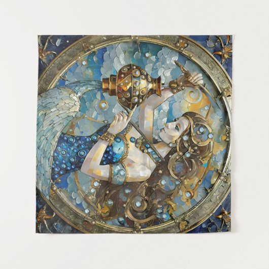 Zodiac - Aquarius Der Wasserträger Wandteppich (Vorderseite (Horizontal))