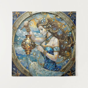 Zodiac - Aquarius Der Wasserträger Wandteppich