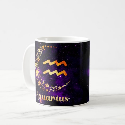 Zodiac Aquarius Design Tasse Cup (Vorderseite Links)