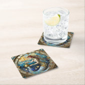 Zodiac - Aquarius Die Meerjungfrau Rechteckiger Pappuntersetzer (Vor Ort)