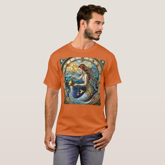 Zodiac - Aquarius Die Meerjungfrau T-Shirt (Vorne ganz)