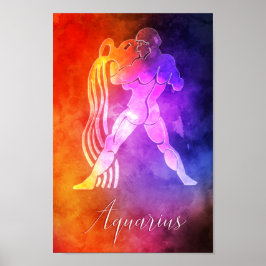 Zodiac: Aquarius farbiges Candy Colors Poster