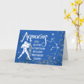 Zodiac Aquarius Geburtstage mit Zeichenkonstellati Karte (Gelbe Blume)