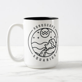 Zodiac AQUARIUS Horoskop Design Zweifarbige Tasse