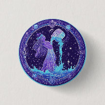 Zodiac Aquarius mit Sternen und mystischen Symbole