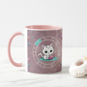 Zodiac Aquarius Niedlich Cat Wheel Planet Astrolog Tasse