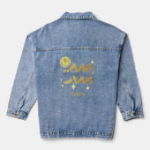 Zodiac Aquarius Personalisiert Name Jean Denim Jeansjacke (Rückseite)