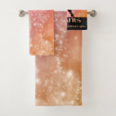 Zodiac: Aquarius Pink & Peach Space Design Badhandtuch Set (Insitu)