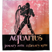 Zodiac: Aquarius Pink Space Design Duschvorhang (Vorderseite)