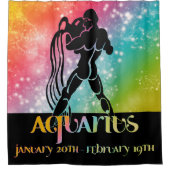 Zodiac: Aquarius Rainbow Space Design Duschvorhang (Vorderseite)