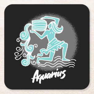 Zodiac Aquarius Rechteckiger Pappuntersetzer