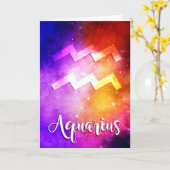 Zodiac: Aquarius Space Candy Karte (Gelbe Blume)