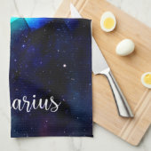 Zodiac: Aquarius Space Rainbow Geschirrtuch (Viertel Falte)