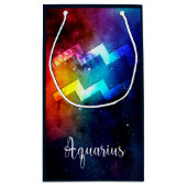 Zodiac: Aquarius Space Rainbow Kleine Geschenktüte (Rückseite)