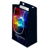 Zodiac: Aquarius Space Rainbow Kleine Geschenktüte (Vorderseite Schrägansicht)