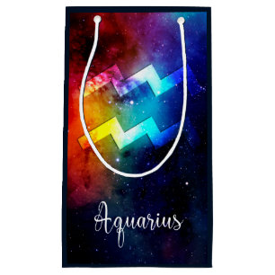Zodiac: Aquarius Space Rainbow Kleine Geschenktüte