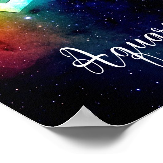 Zodiac: Aquarius Space Rainbow Poster (Ecke)