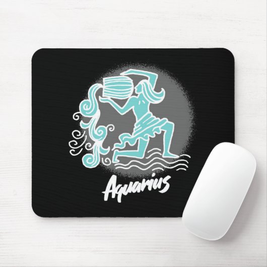 Zodiac Aquarius Symbol Mousepad (Mit Mouse)