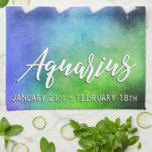 Zodiac: Aquarius Termine Geschirrtuch (Gefaltet)