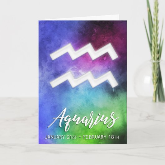 Zodiac: Aquarius Termine Karte (Vorderseite)