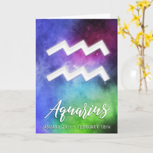 Zodiac: Aquarius Termine Karte (Gelbe Blume)