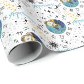 Zodiac Aquarius Wrapping Paper Geschenkpapier (Rolleneckpunkt)