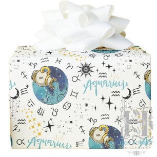 Zodiac Aquarius Wrapping Paper Geschenkpapier