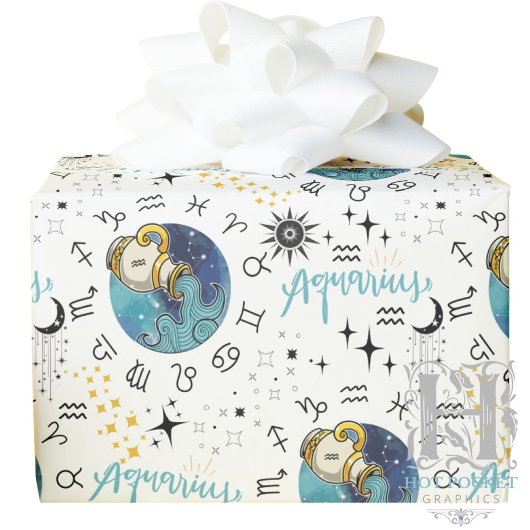 Zodiac Aquarius Wrapping Paper Geschenkpapier