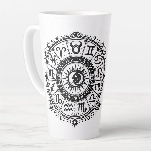 Zodiac Arcana — Die zwölf Zeichen von BurnsInHell Milchtasse (Linke Ecke)