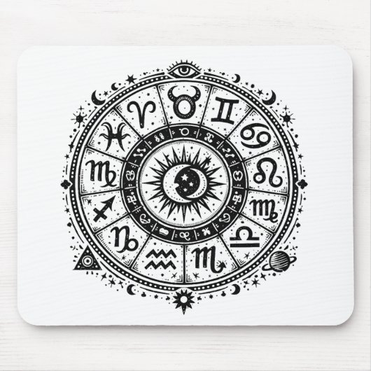Zodiac Arcana — Die zwölf Zeichen von BurnsInHell Mousepad (Vorne)