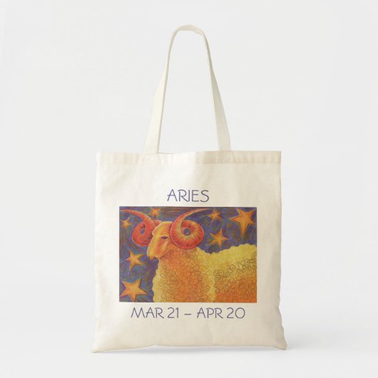 Zodiac Aries bag text Tragetasche (Vorne)