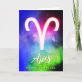 Zodiac: Aries Dates Birthday Card Karte (Vorderseite)