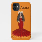 Zodiac Aries Goddess Custom Orange Case-Mate iPhone Hülle (Rückseite)