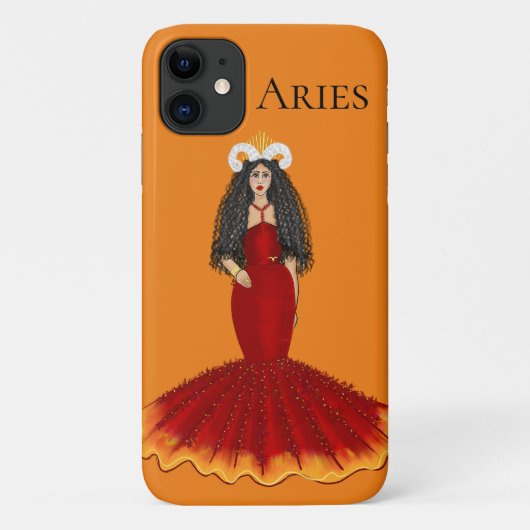 Zodiac Aries Goddess Custom Orange Case-Mate iPhone Hülle (Rückseite)