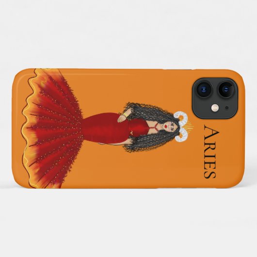 Zodiac Aries Goddess Custom Orange Case-Mate iPhone Hülle (Rückseite (Horizontal))