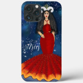 Zodiac Aries Goddess in Blue Celestial Case-Mate iPhone Hülle (Rückseite)