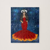 Zodiac aries Goddess in Blue Celestis Puzzle (Vertikal)
