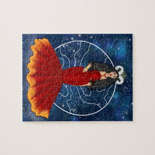 Zodiac Aries Goddess mit Planet Mars Celestis Puzzle (Horizontal)