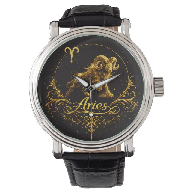 Zodiac-Aries-Horoskop Armbanduhr (Vorderseite)