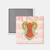 Zodiac Aries Magnet (Vorderseite/Rückseite)