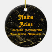 Zodiac Aries Personalisiert Astrologie Ornament (Hinten)