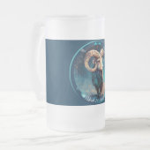 Zodiac Aries Ram "März 21 - 19. April" Mattglas Bierglas (Vorderseite Links)