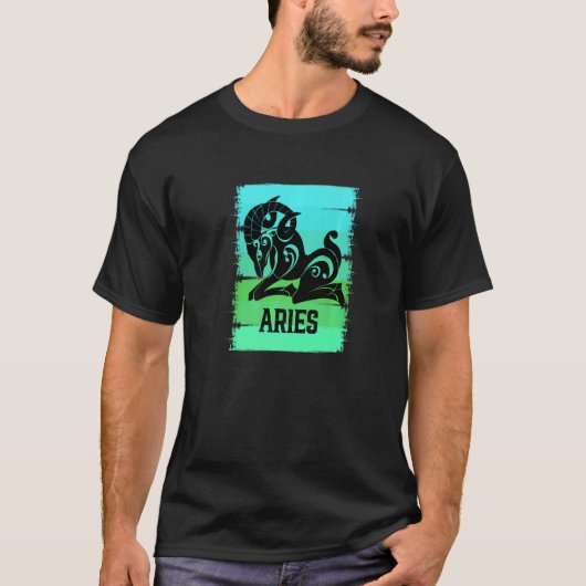 Zodiac Aries Stuff Ram Symbol Star Sign März Birt T-Shirt (Vorderseite)