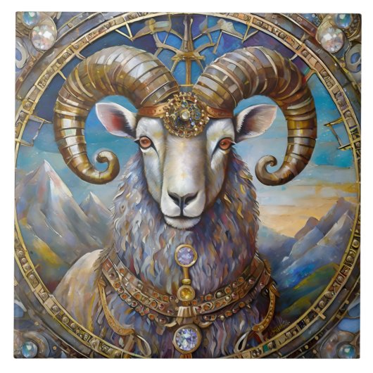 Zodiac - Aries the Ram Fliese (Vorderseite)