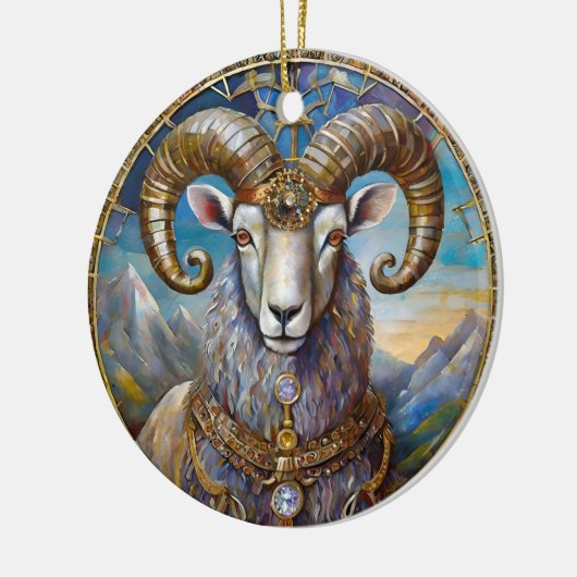 Zodiac - Aries the Ram Keramik Ornament (Links)