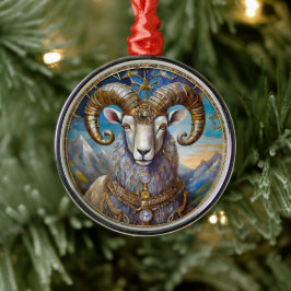 Zodiac - Aries the Ram Ornament Aus Metall