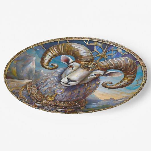 Zodiac - Aries the Ram Pappteller (Schrägansicht)