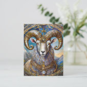 Zodiac - Aries the Ram Postkarte (Stehend Vorderseite)